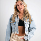 LOST ANGELES Crop Denim Jacket