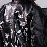 STAY WILD Leather Motorcycle Jacket