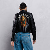 BLESSED virgin mary Leather Motorcycle Jacket