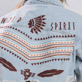 WILD SPIRIT Cropped Denim Jacket