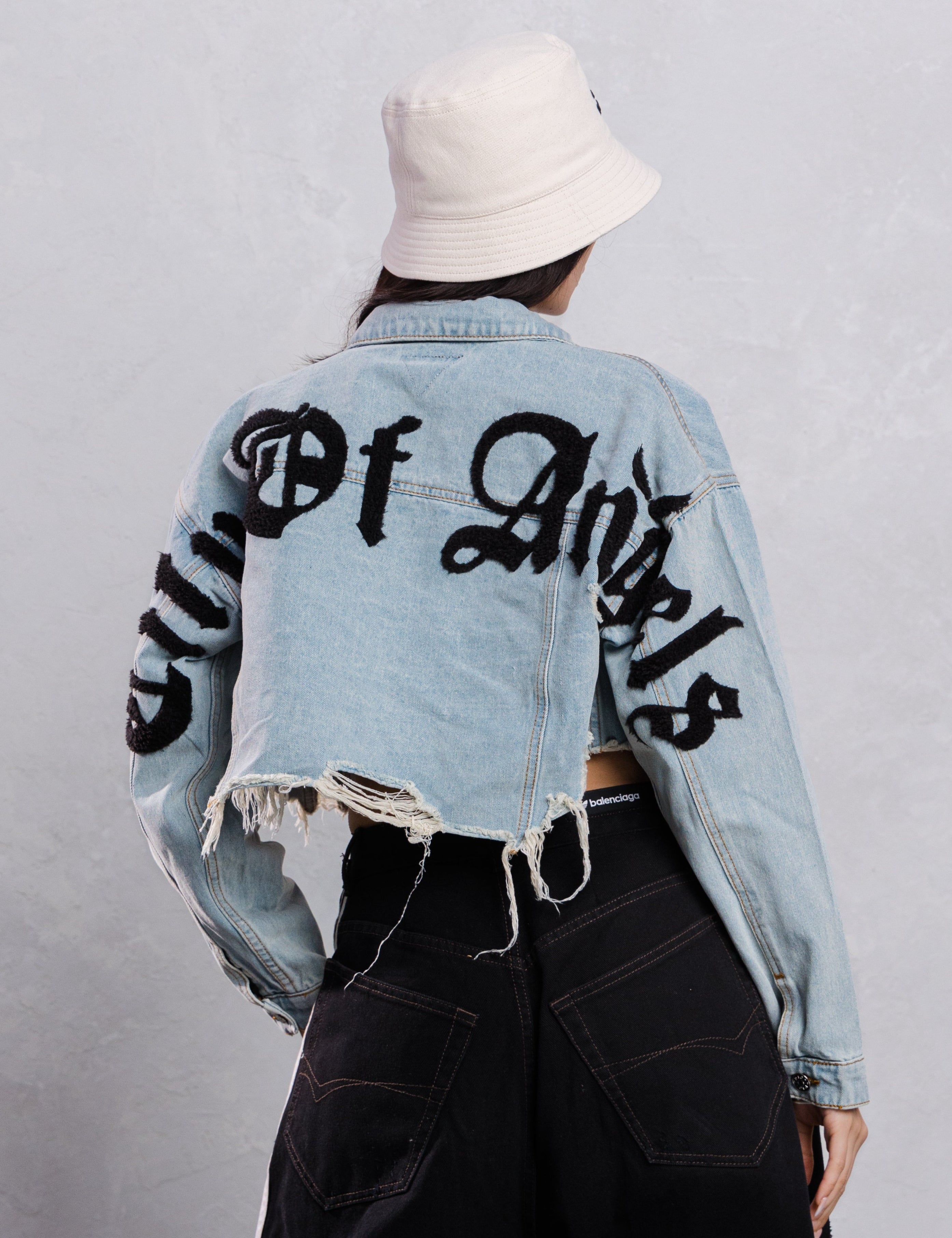 Cropped Short Sleeve Ring Spun  Denim Jacket main image 1
