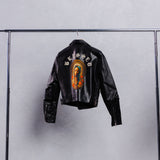 BLESSED virgin mary Leather Motorcycle Jacket