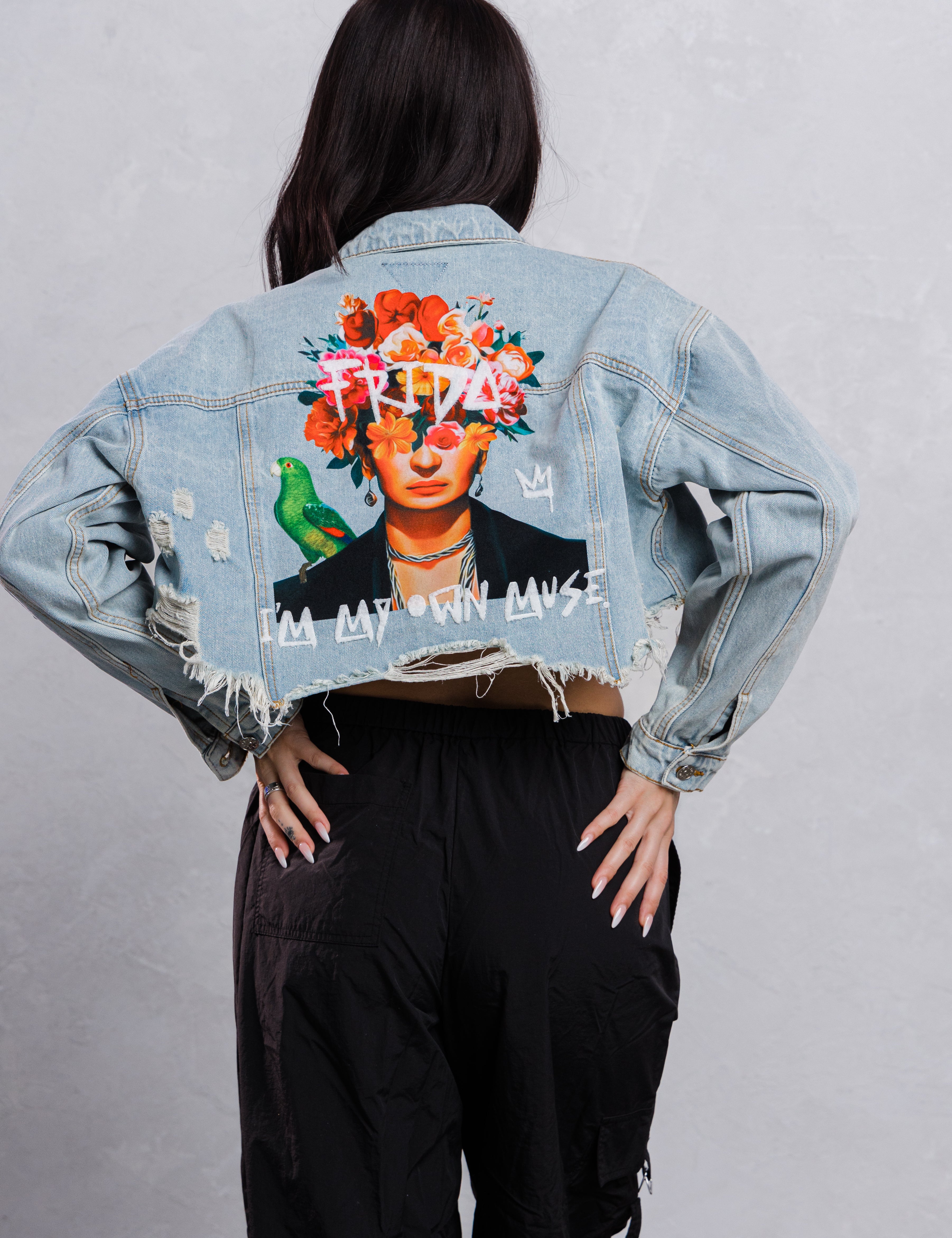 MY OWN MUSE Cropped Denim Jacket