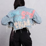 SEE GOOD IN ALL THINGS Crop Denim Jacket