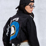 PROTECT YOUR ENERGY Crop Denim Jacket