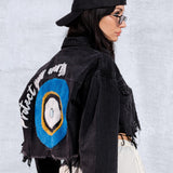 PROTECT YOUR ENERGY Crop Denim Jacket