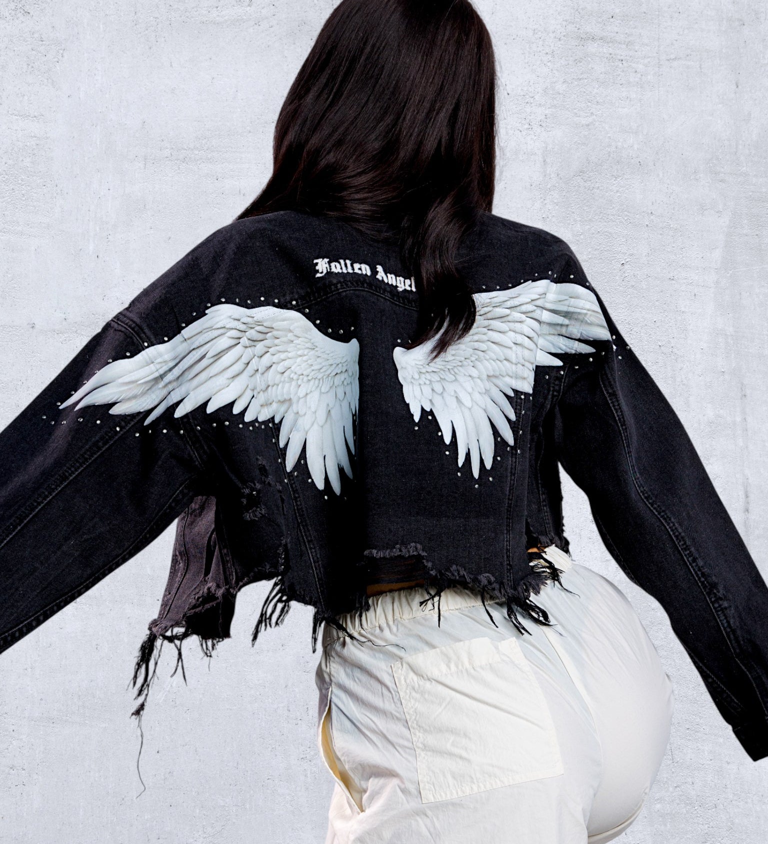 FALLEN ANGEL Crop Denim Jacket