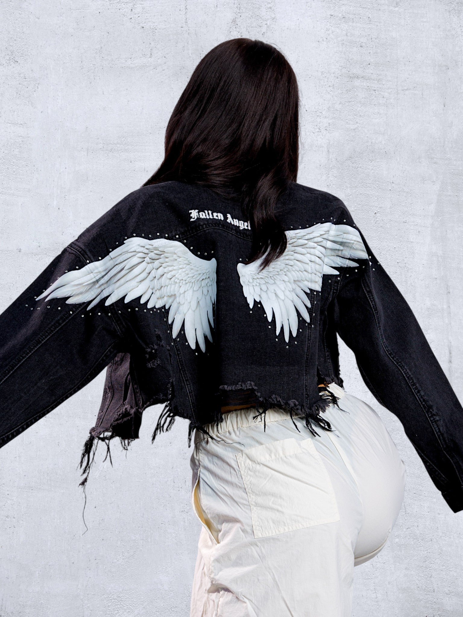 FALLEN ANGEL Crop Denim Jacket