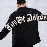 CITY OF ANGEL Cream Font Shirt Jacket