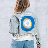 PROTECT YOUR ENERGY Crop Denim Jacket
