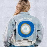 PROTECT YOUR ENERGY Crop Denim Jacket
