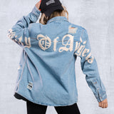 CITY OF ANGEL Cream Font Shirt Jacket