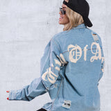 CITY OF ANGEL Cream Font Shirt Jacket