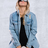 CITY OF ANGEL Cream Font Shirt Jacket