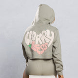 WORRY LESS Crop Hoodie Set