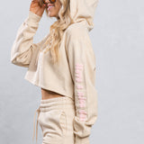 HAVE A NICE DAY pink smiley Cropped Hoodie Set