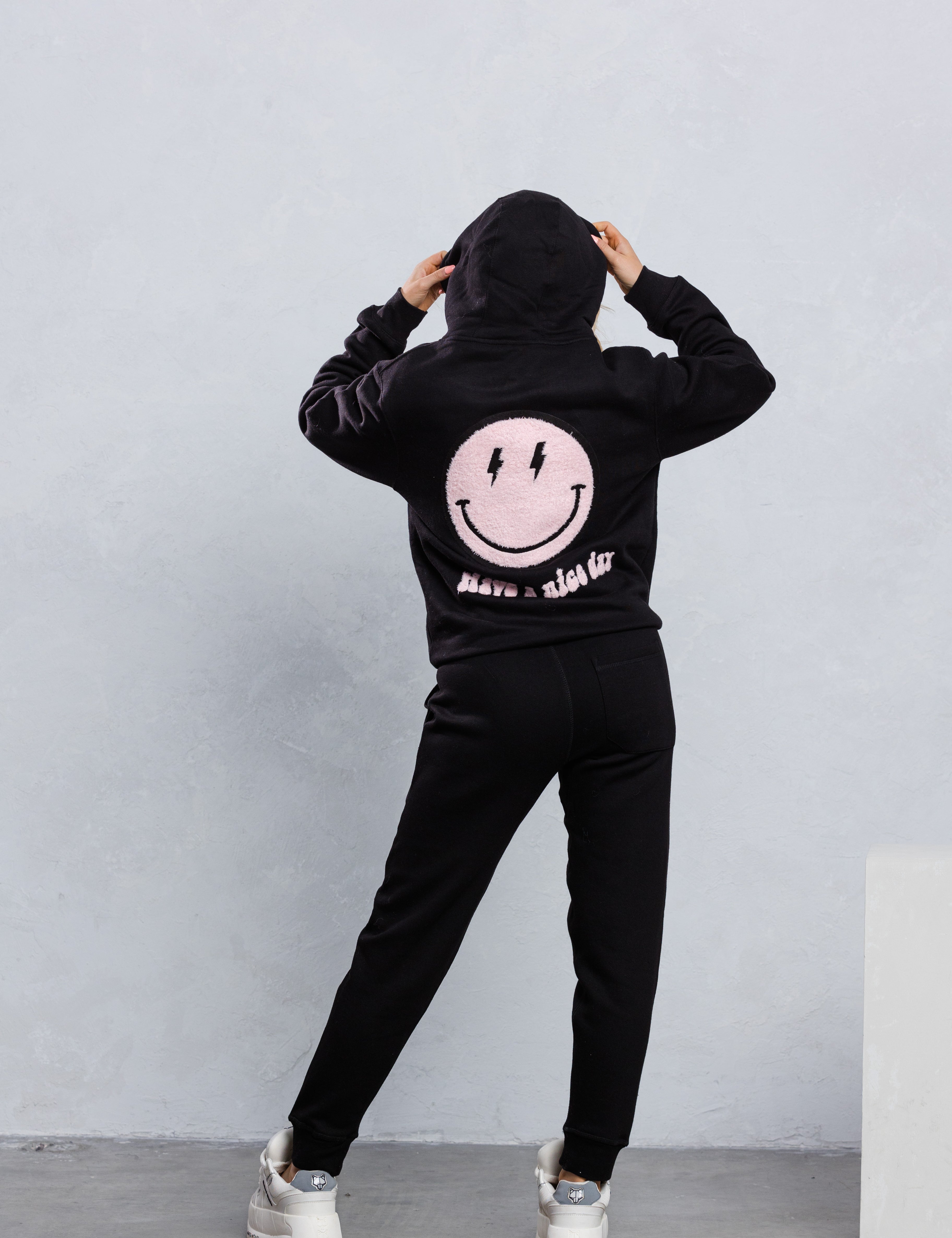 HAVE A NICE DAY pink smiley Hoodie