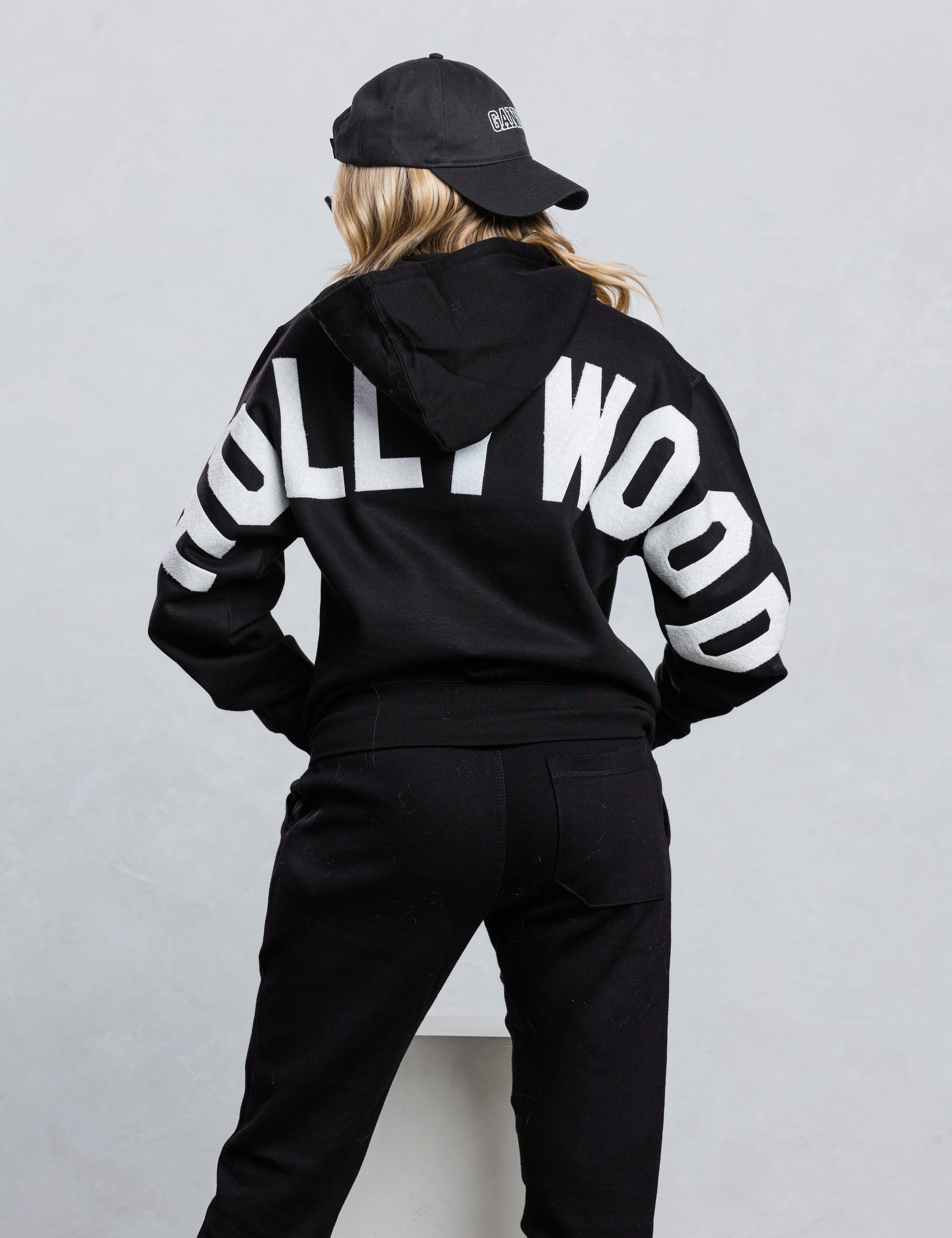HOLLYWOOD SIGN white font Hoodie Set