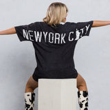 NEW YORK CITY distressed font Tee