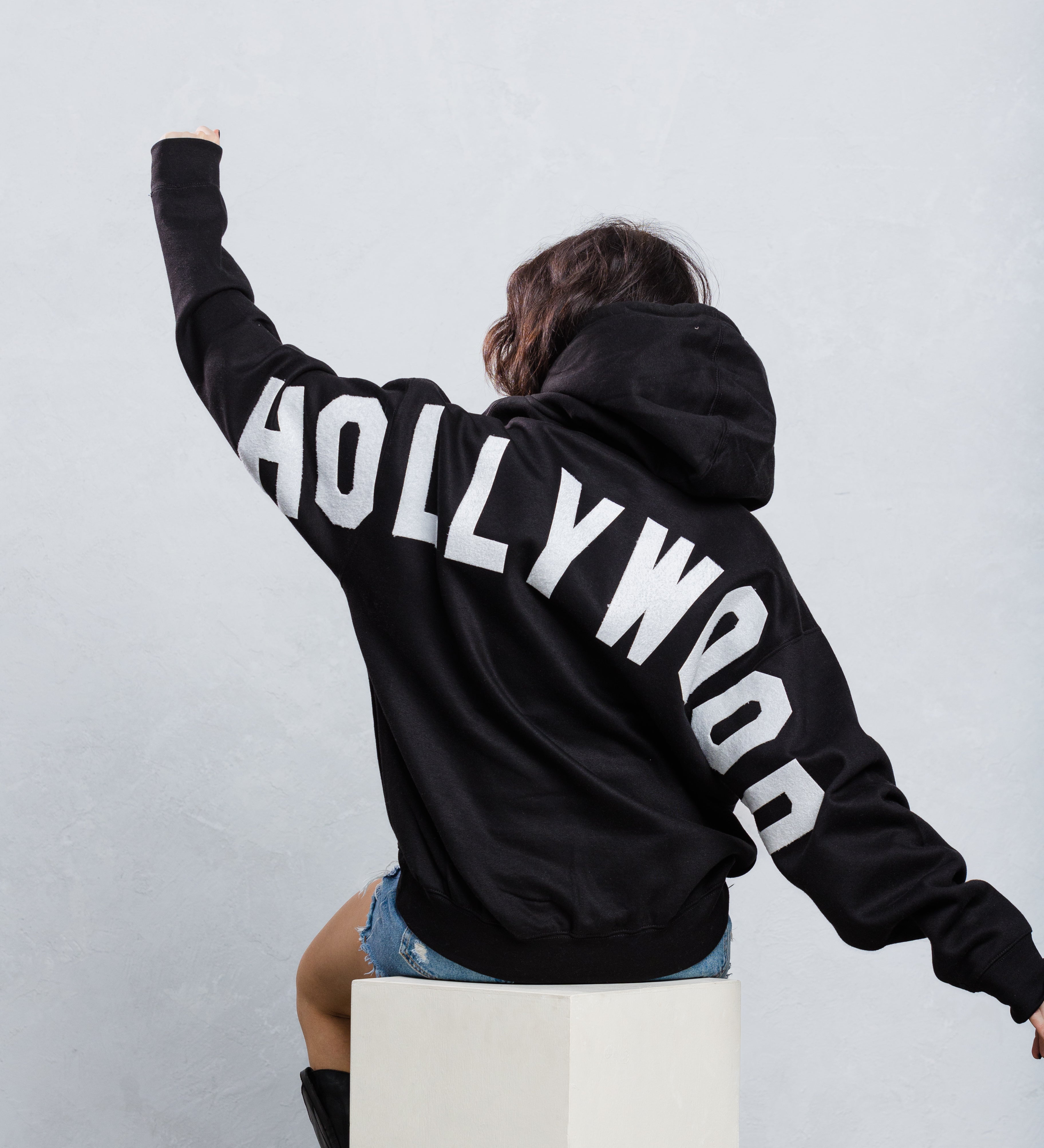 HOLLYWOOD SIGN White font Hoodie