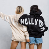 HOLLYWOOD SIGN white font Hoodie