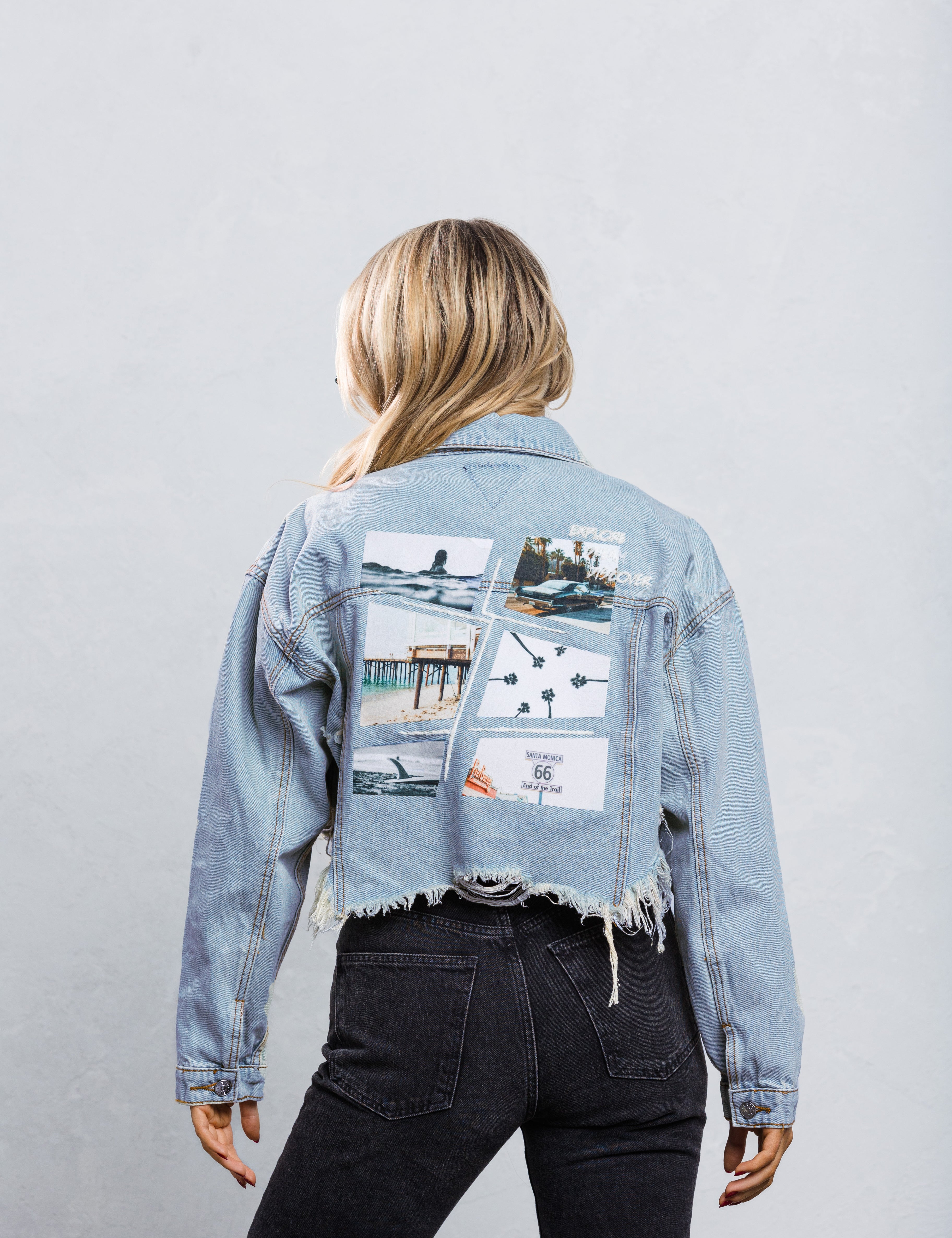 A DAY IN CALI Cropped Denim Jacket
