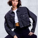 CALI LOVE Crop Denim Jacket