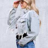 CALI LOVE Crop Denim Jacket