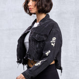 NOT IN THE MOOD Crop Denim Jacket