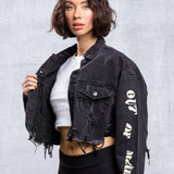 NOT IN THE MOOD Crop Denim Jacket