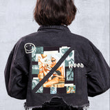 NOT IN THE MOOD Crop Denim Jacket