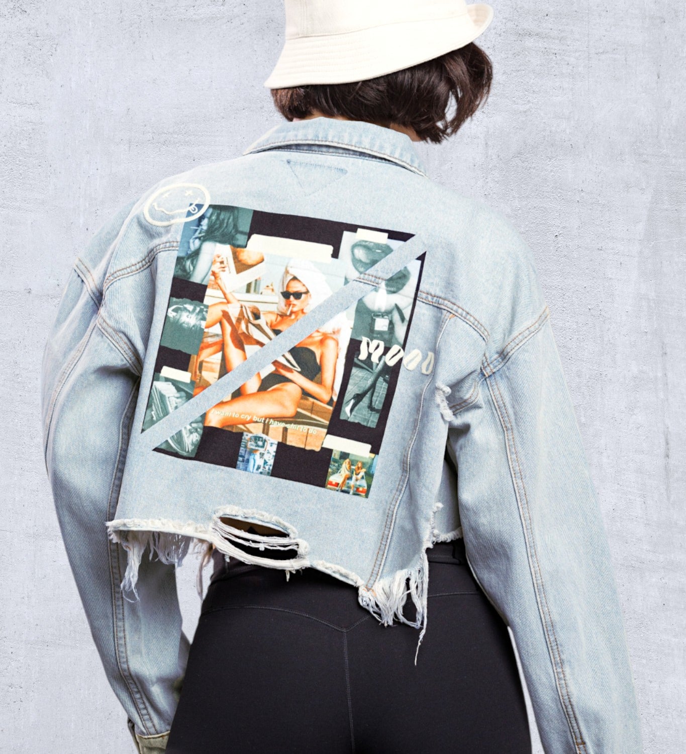 NOT IN THE MOOD Crop Denim Jacket