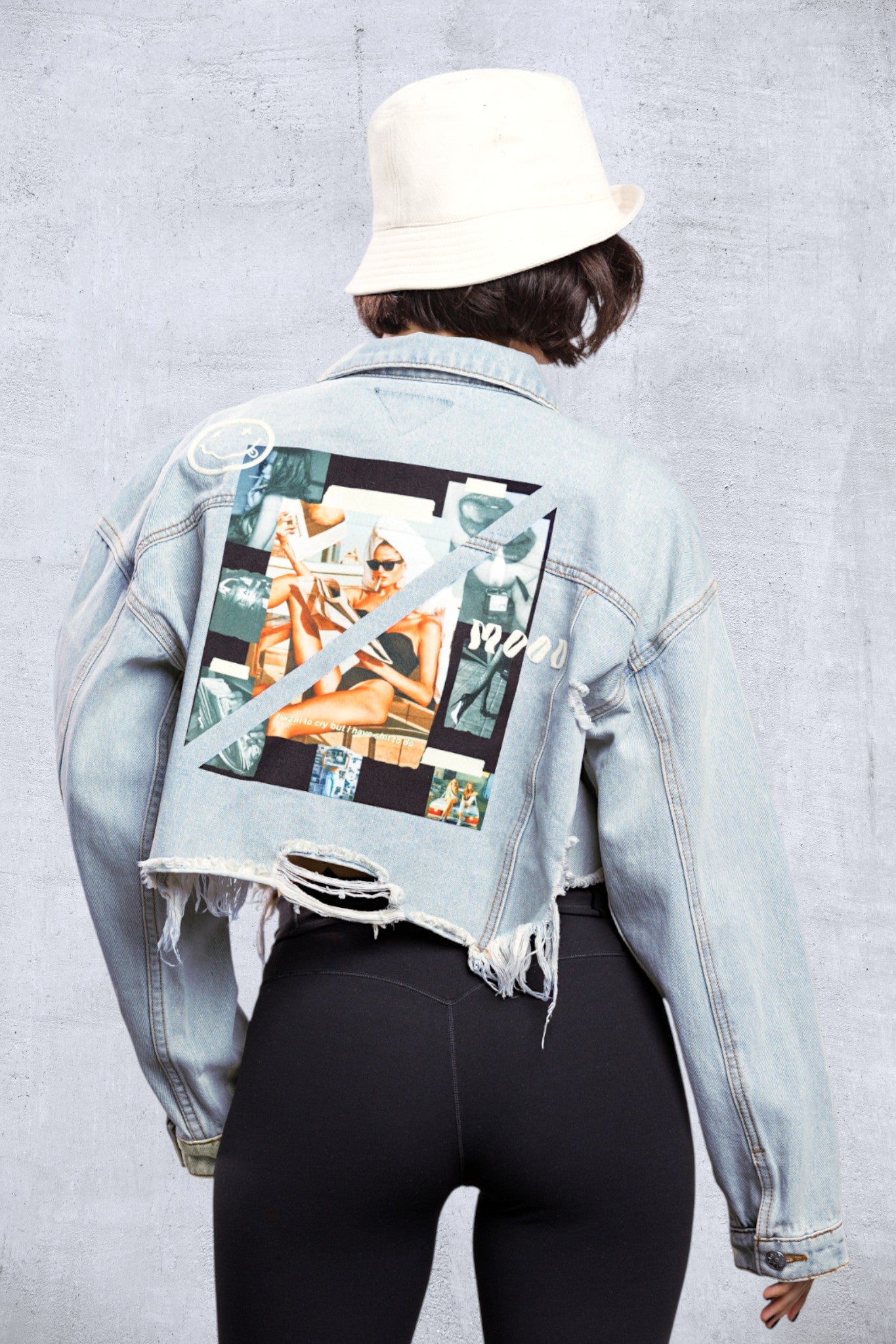NOT IN THE MOOD Crop Denim Jacket