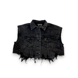 CLOUT Crop Denim Vest