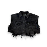 MARILYN DON'T CARE Crop Denim Vest