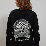 COMES IN WAVES Women Denim Shirt Jacket