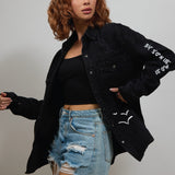LA SKETCH Women Denim Shirt Jacket