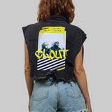 CLOUT Crop Denim Vest