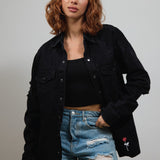 LOVE ROSE Women Denim Shirt Jacket