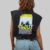 CLOUT Crop Denim Vest