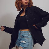 LA PALMS Women Denim Shirt Jacket