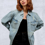 LA PALMS Women Denim Shirt Jacket