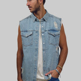 CITY OF ANGELS  Men Denim Vest Jacket