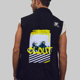 CLOUT Men Denim Vest Jacket