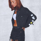 CLOUT Crop Denim Jacket