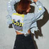 CLOUT Crop Denim Jacket