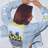 CLOUT Crop Denim Jacket