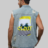 CLOUT Men Denim Vest Jacket