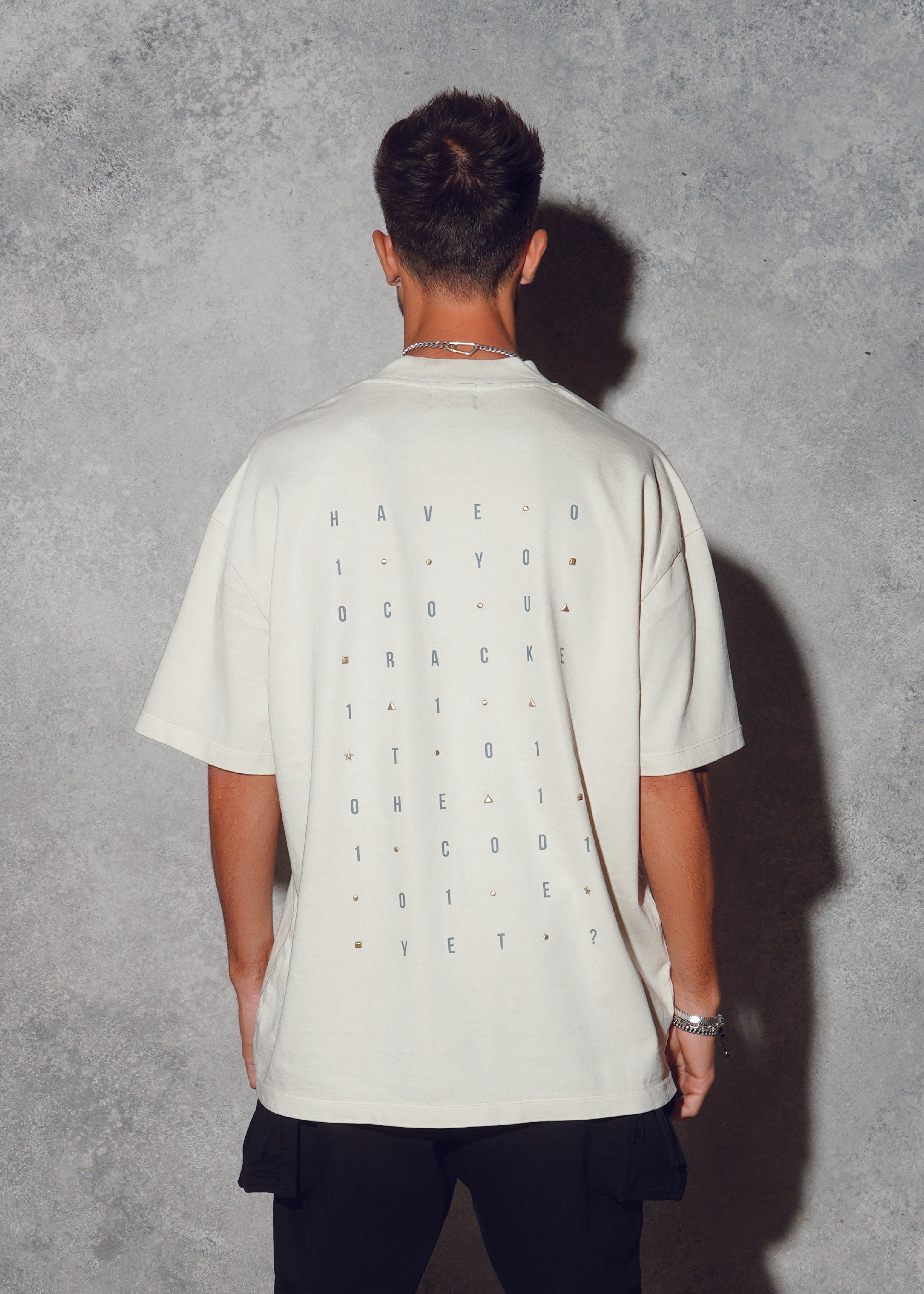 HAVE YOU CRACKERD THE CODE  Men oversized t-shirt