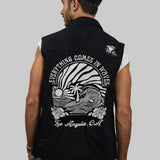 COMES IN WAVES Men Denim Vest Jacket